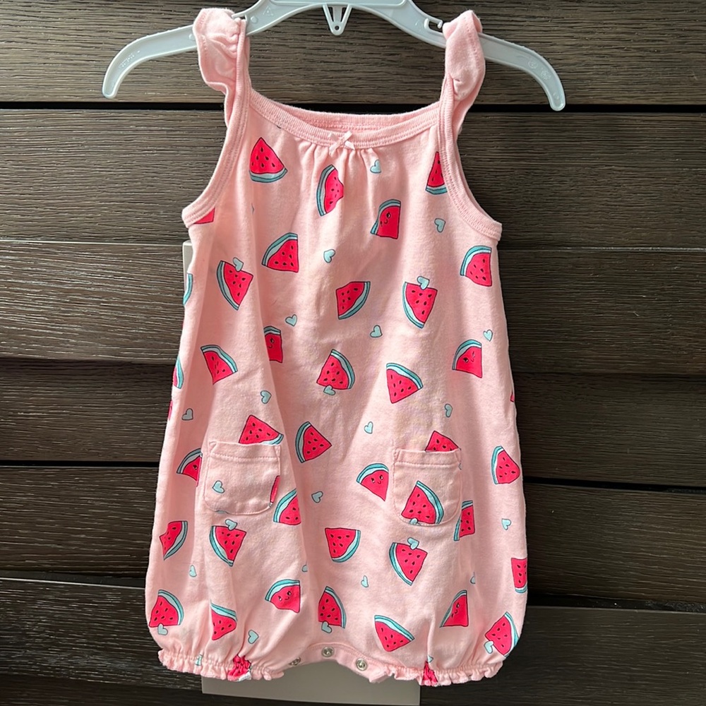 Carters Strawberry button Romper